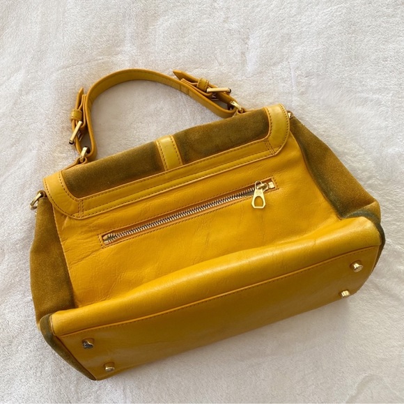 Tory Burch 797 Suede & Leather Satchel Bag - Picture 4 of 15